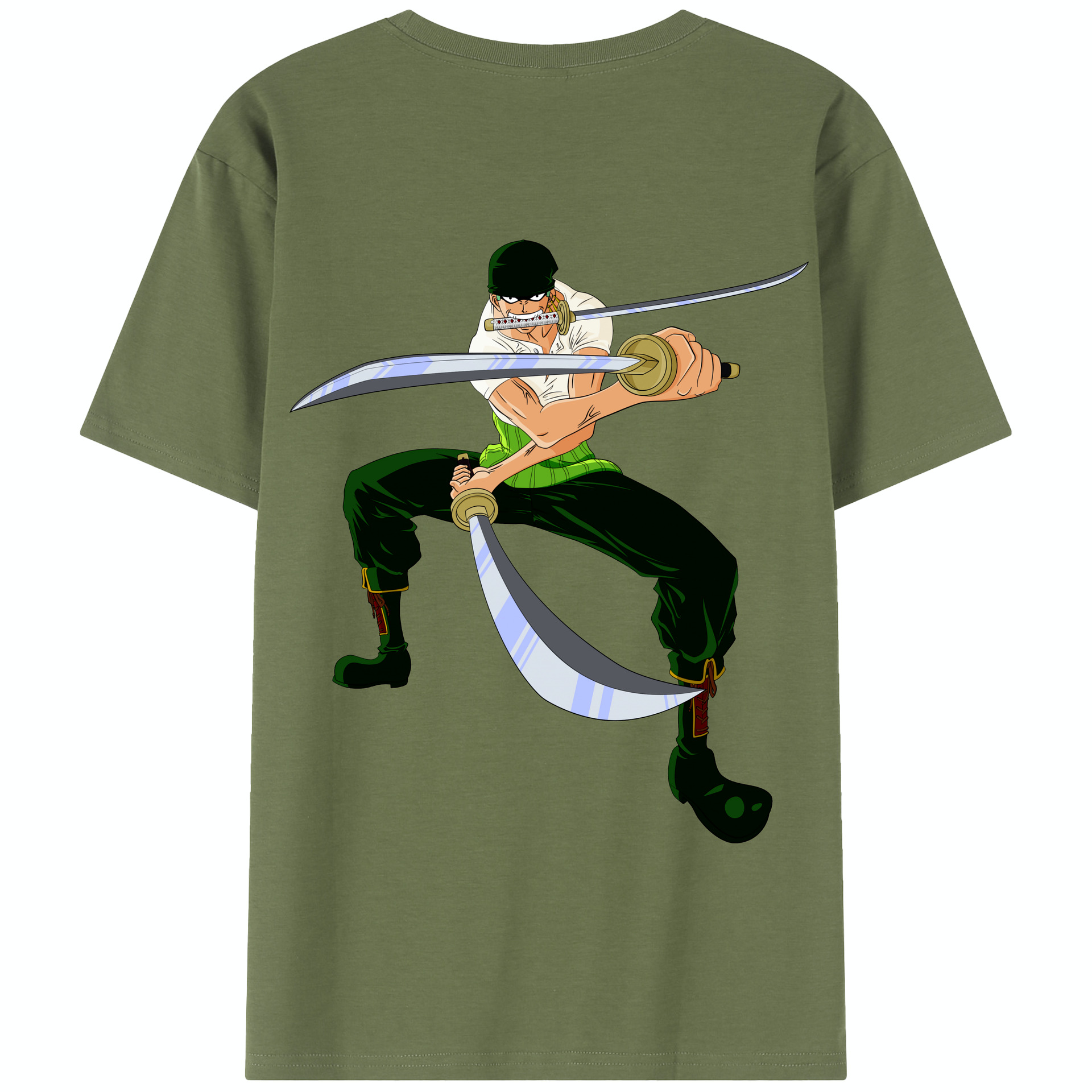ワンピース ロロノア・ゾロ ONE PIECE Roronoa Zoro 綿100％半袖Tシャツ（背面プリント）